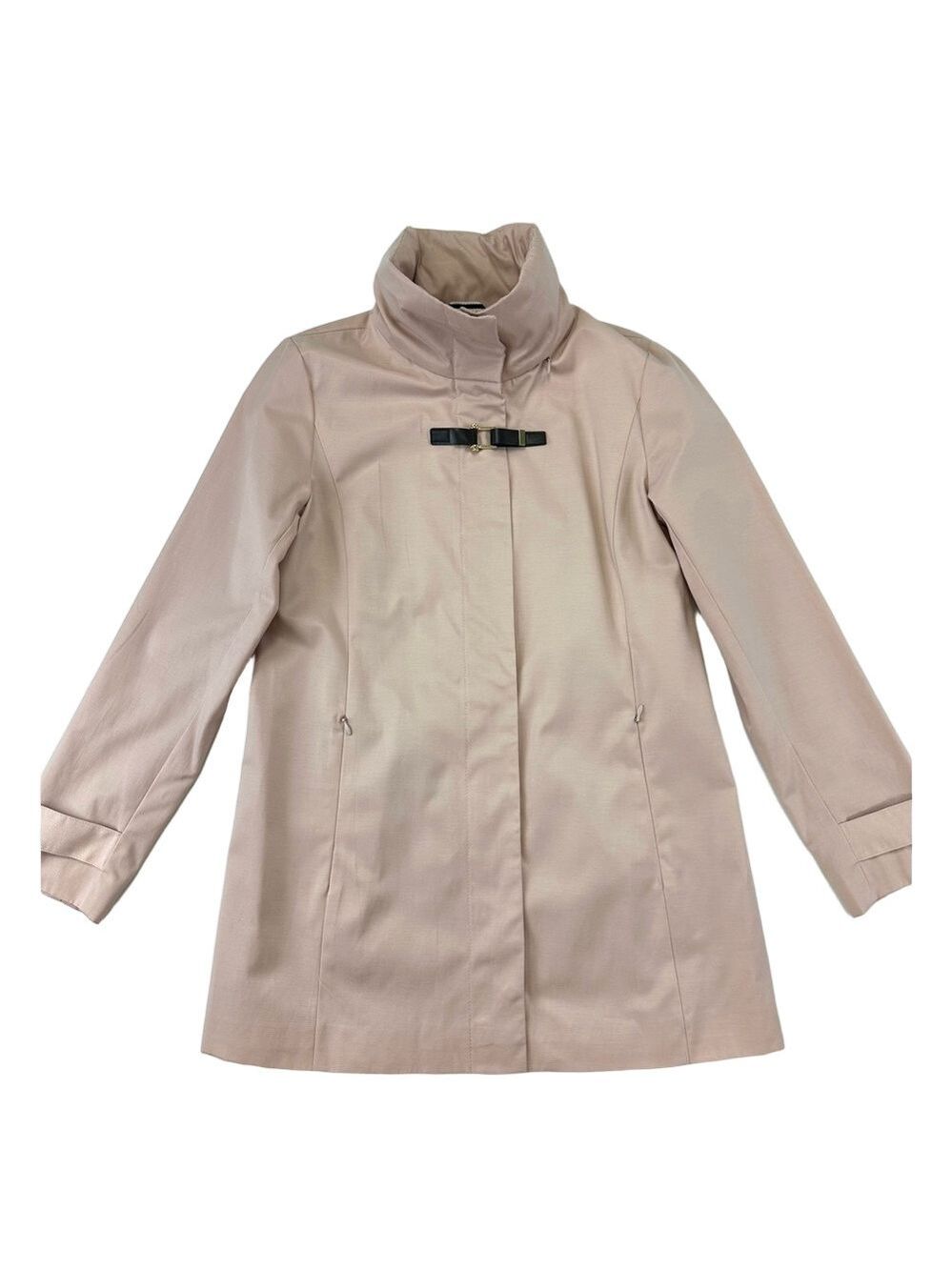 Cole Haan pink rain jacket Womens XS funnel neck hooded Spring